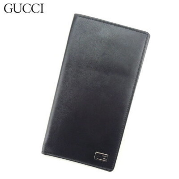 Gucci Long Wallet GG Mark Black Leather - Picture 1 of 6